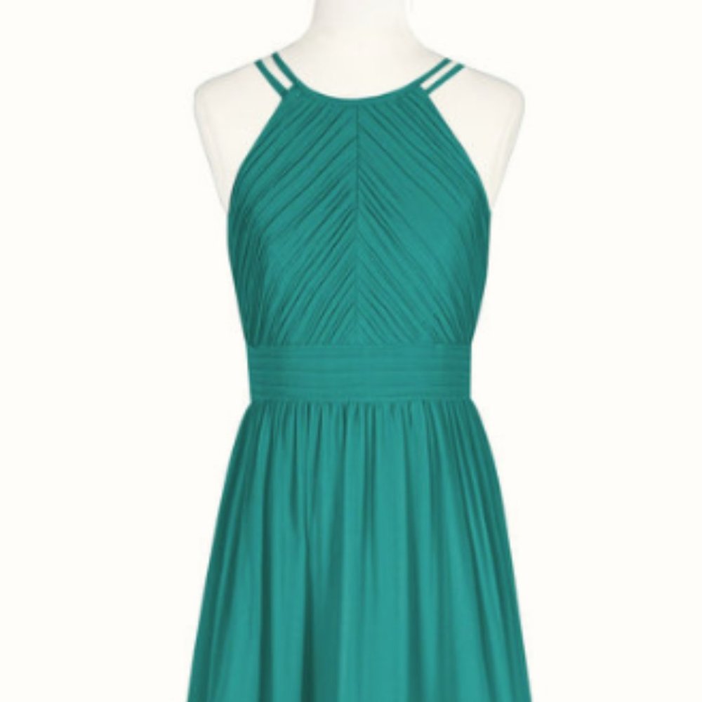 Azazie Bridesmaid, Lyanna Forest Green, worn once!